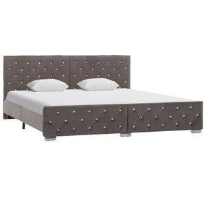 vidaXL Posteljni okvir siv žamet 180x200 cm