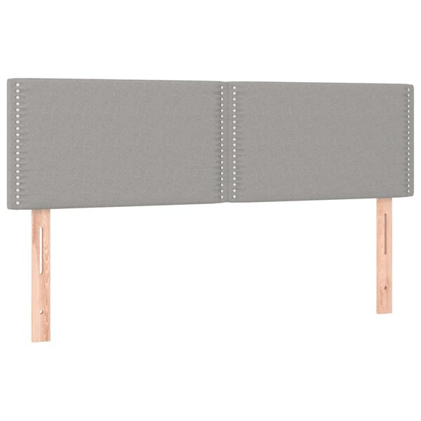 vidaXL Posteljno vzglavje 2 kosa svetlo sivo 72x5x78/88 cm blago