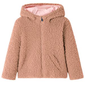 vidaXL Otro&scaron;ka jakna s kapuco teddy umetno usnje svetli konjak 92
