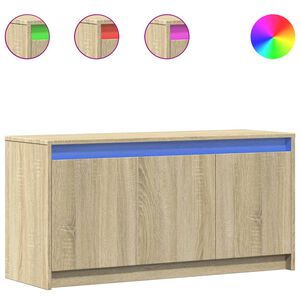 vidaXL TV omarica z LED sonoma hrast 100x34x50 cm inženirski les