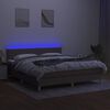 vidaXL Box spring postelja z vzmetnico LED taupe 180x200 cm blago