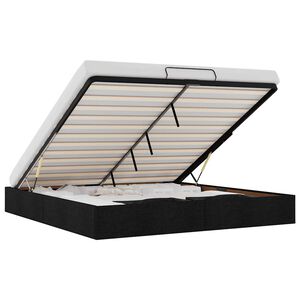 vidaXL Otomanski posteljni okvir brez vzmetnice črn 160x200 cm blago