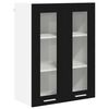 vidaXL Viseča omarica Črna Orehovina 60 x 31 x 80 cm Konstruiran les