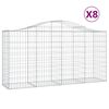 vidaXL Obokana gabionska ko&scaron;ara 8kos 200x50x100/120cm pocinkano železo