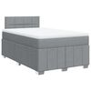 vidaXL Boxspring postelja z vzmetnico svetlo siva 120x190 cm blago