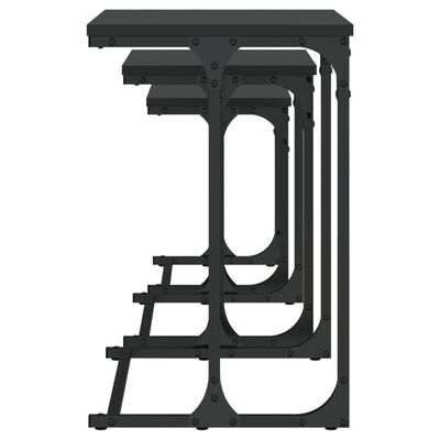 vidaXL Komplet klubskih mizic 3-delni črn inženirski les
