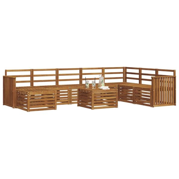 vidaXL Sedežne garniture Naravna Masiven les akacije