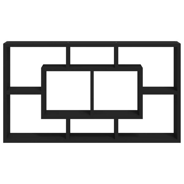 vidaXL Stenska polica z 8 predelki črna