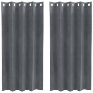 vidaXL Zatemnitvene zavese 2 pcs Svetlo siva 140 x 175 cm Žamet