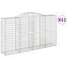 vidaXL Obokane gabion ko&scaron;are 11kosi 300x50x160/180 cm pocinkano železo