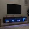 vidaXL TV omarice z LED lučmi 2 kosa črna 80x30x30 cm