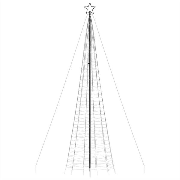 vidaXL LED božično drevo z bodicami 1534 LED modra 500 cm