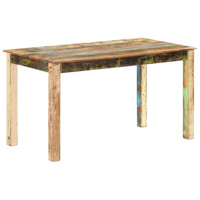 vidaXL Jedilna miza iz trdnega predelanega lesa 140x70x76 cm