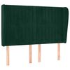 vidaXL Vzglavje z u&scaron;esi temno zeleno 147x23x118/128 cm žamet
