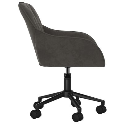 vidaXL Vrtljiv pisarniški stol temno siv žamet