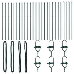 vidaXL Steber ograje. 26 pcs Zelena 3,2 x 3,2 x 200 cm