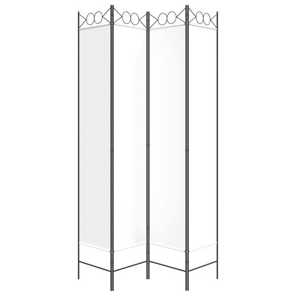 vidaXL Paravan 4-delni bel 160x220 cm blago