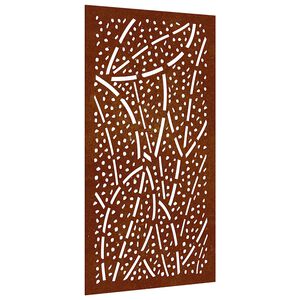 vidaXL Vrtna stenska dekoracija 105x55 cm corten jeklo drevo