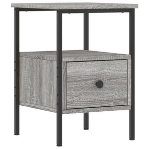 vidaXL Nočna omarica siva sonoma 34x36x50 cm inženirski les
