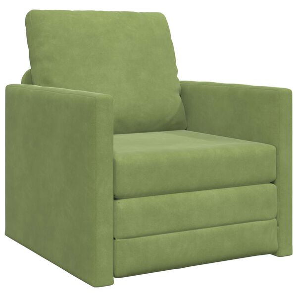 vidaXL Sofa postelja 60cm Svetlo zelena Žamet