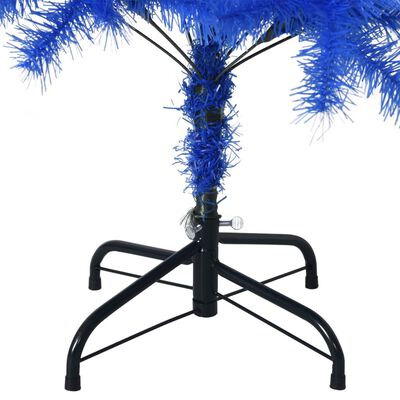 vidaXL Umetna novoletna jelka s stojalom modra 150 cm PVC