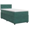 vidaXL Postelja boxspring z vzmetnico Temno zelena 90 x 200 cm Žamet