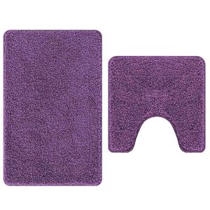 vidaXL Set protidrsnih kopalnih preprog 2 kos Vijolična 50 x 50 cm PP