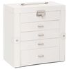 vidaXL Jewellery Box 5-Layer z ogledalom zaklenljiv Bela