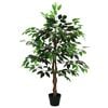 vidaXL Umetna rastlina fikus Zelena 90 x 16 x 110 cm Tkanina in les