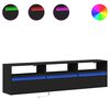 vidaXL TV stenska omarica LED črna 180x31x45 cm