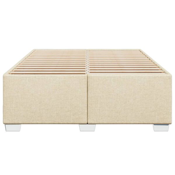 vidaXL Posteljni okvir brez vzmetnice krem 140x200 cm tkanina
