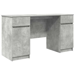 vidaXL Miza Betonsko siva Inženirski les 140 x 49 x 76 cm