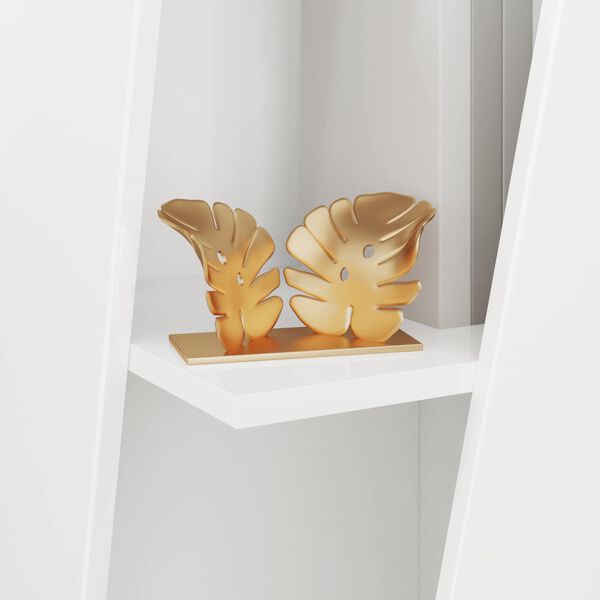 vidaXL Stranski polic Visok sijaj bela 33 x 32 x 70,5 cm