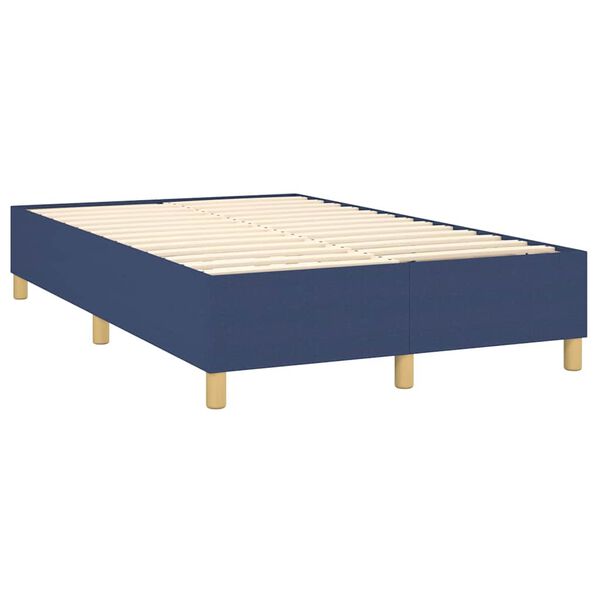 vidaXL Box spring postelja z vzmetnico modra 120x190 cm blago
