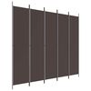 vidaXL Paravan 5-delni rjav 250x220 cm blago