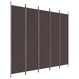 vidaXL Paravan 5-delni rjav 250x220 cm blago