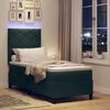 vidaXL LED Box Spring Postelja Temno zelena 80 x 200 cm blago