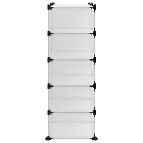 vidaXL Stojalo za čevlje prozorno 84x32x88,5 cm PP