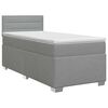 vidaXL Postelja boxspring z vzmetnico Svetlo siva 90 x 190cm Blago