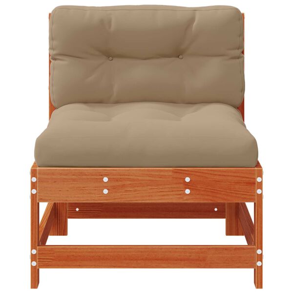 vidaXL Vrtna srednja sofa Masivna borovina Voskan Rjava