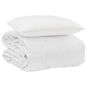 vidaXL Poletna odeja z blazino 2 pcs Bela Mikrovlakna