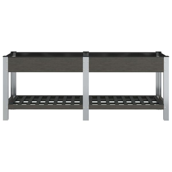 vidaXL Visoka greda s polico siva 200x50x75 cm WPC
