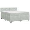 vidaXL Postelja boxspring z vzmetnico Svetlo siva 140 x 200 cm Žamet