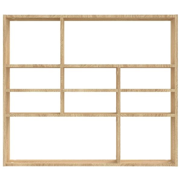 vidaXL Stenska polica sonoma hrast 90x16x78 cm inženirski les