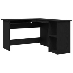 vidaXL Kotni&scaron;ka miza Črna Orehovina 120 x 140 x 75 cm Inženirski les