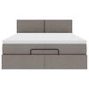 vidaXL Otomanska postelja z vzmetnico taupe 140x200 cm blago