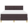 vidaXL LED Box Spring Postelja z LED Temno rjava 160 x 200 cm blago