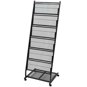 vidaXL Stojalo za Revije 47,5x43x133 cm Črne Barve A4