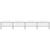 vidaXL Vrtna ograja s suličastim vrhom jeklo 714,5 x 75 cm črna