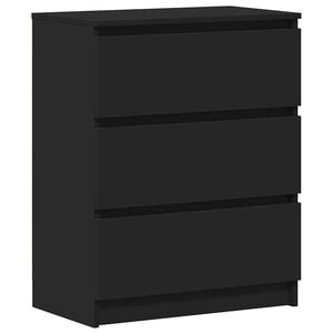 vidaXL Komoda črna 60x35x76 cm konstruiran les